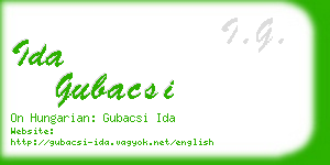 ida gubacsi business card